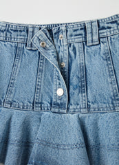 Ovs Denim Miniskirt With Flounce