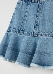 Ovs Denim Miniskirt With Flounce