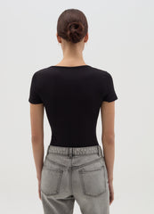 Ovs Solid Colour Bodysuit With Short Sleeves