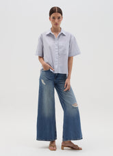 Ovs Short-Sleeved Shirt With Striped Pattern