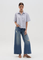 Ovs Short-Sleeved Shirt With Striped Pattern