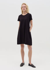 Ovs Black Cotton T-Shirt Dress