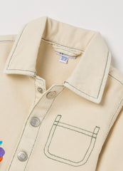 Ovs Cotton Shacket With Crocodile Embroidery