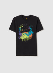 Ovs Cotton T-Shirt With Skater Boy Print