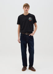 Ovs Black Short Sleeve T-Shirt With Print