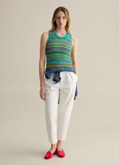 Ovs Crochet Tank Top In Multicoloured Knit