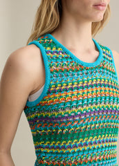 Ovs Crochet Tank Top In Multicoloured Knit