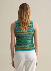 Ovs Crochet Tank Top In Multicoloured Knit