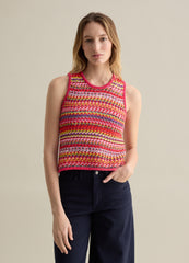 Ovs Crochet Tank Top In Multicoloured Knit