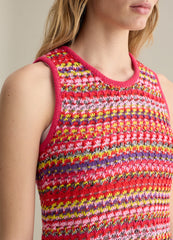 Ovs Crochet Tank Top In Multicoloured Knit