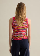 Ovs Crochet Tank Top In Multicoloured Knit