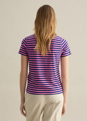 Ovs Pink And Blue Striped Short Sleeve T-Shirt