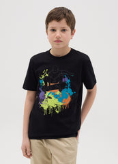 Ovs Cotton T-Shirt With Skater Boy Print