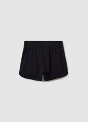 Ovs Black Cotton Casual Shorts For Girls