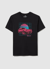 Ovs Black Cotton T-Shirt With Racing Car Print