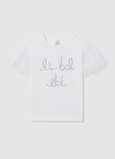 Ovs White Stretch Cotton T-Shirt With Sequins