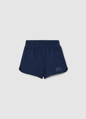 Ovs Blue Pure Cotton Shorts For Girls Ovs Kids