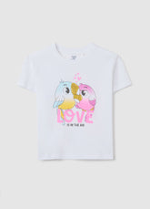 Ovs White Cotton T-Shirt With Print