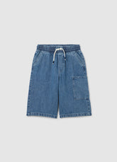 Ovs Comfortable Denim Shorts For Boys With Elastic Waist