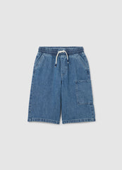 Ovs Comfortable Denim Shorts For Boys With Elastic Waist