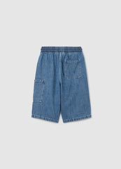 Ovs Comfortable Denim Shorts For Boys With Elastic Waist
