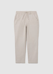 Ovs Beige Cotton Trousers With Elastic Waistband