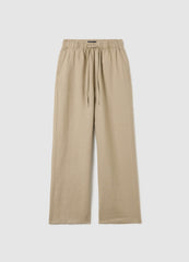 Ovs Beige Linen Trousers With Elasticated Waist