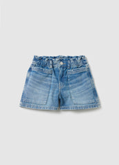 Ovs Blue Cotton Denim Shorts For Girls