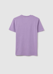 Ovs Purple Cotton Short Sleeve T-Shirt