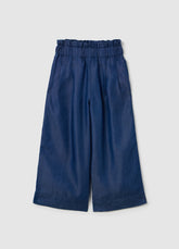 Ovs Blue Wide-Leg Trousers In Lyocell