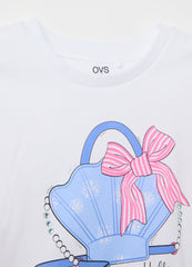 Ovs Kids Girl'S Jogging Set In White And Blue Cotton