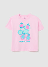 Ovs Pink T-Shirt With Tropi-Cool Print