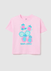 Ovs Pink T-Shirt With Tropi-Cool Print