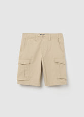 Ovs Boys’ Beige Regular-Fit Shorts In Stretch Cotton