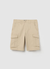 Ovs Boys’ Beige Regular-Fit Shorts In Stretch Cotton