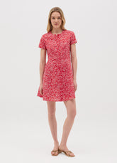 Ovs Red Cotton Dress With Floral Pattern By Ovs