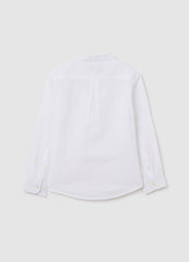 Ovs Kids White Long Sleeve Linen And Cotton Shirt
