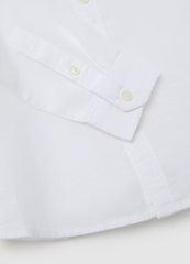 Ovs Kids White Long Sleeve Linen And Cotton Shirt