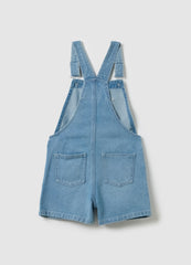 Ovs Girls’ Regular Fit Dungaree Shorts In Cotton Denim