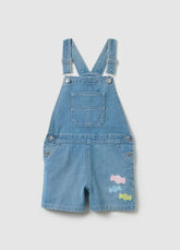 Ovs Girls’ Regular Fit Dungaree Shorts In Cotton Denim