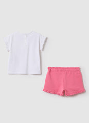Ovs Disney White And Pink Jogging Set With Marie Print