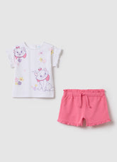 Ovs Disney White And Pink Jogging Set With Marie Print