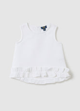 Ovs White Sleeveless Blouse With Ovs Kids Ruffles