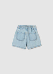 Ovs Cotton Floral Embroidered Denim Shorts