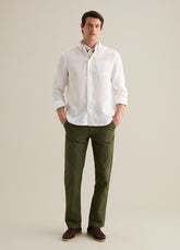 Ovs White Pure Linen Piombo Shirt
