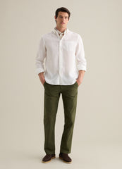 Ovs White Pure Linen Piombo Shirt