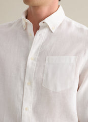 Ovs White Pure Linen Piombo Shirt