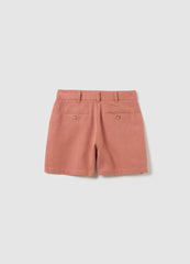 Ovs Girls' Brown Regular Fit Cotton And Linen Blend Shorts With Pockets