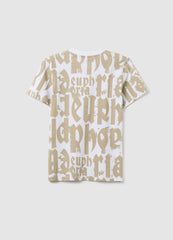 Ovs Short Sleeve T-Shirt With Graffiti Effect Print In Cotton