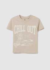 Ovs Beige Girl'S T-Shirt In Pure Cotton Regular Fit With Print